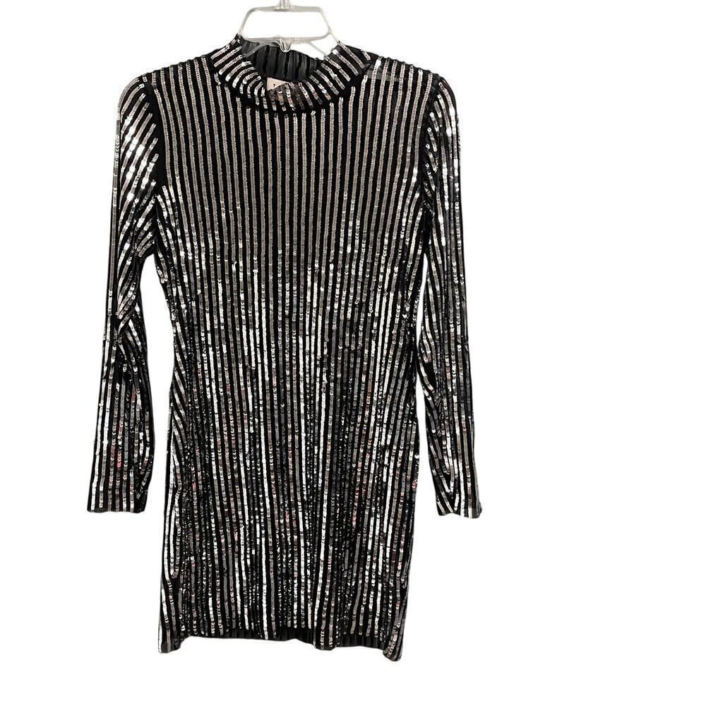 Tanya Taylor Sequin Mini Dress Size XS Party Girls Night Out NYE Glam Mock Neck
